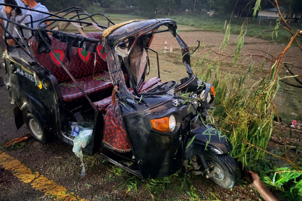 महोत्तरीमा टेम्पोमाथि रुख खस्दा दुईको मृत्यु, तीन जना घाइते