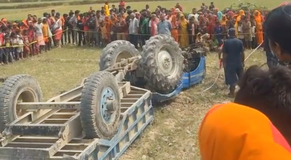 धनुषामा ट्याक्टर दुर्घटनामा चालकको मृत्यु