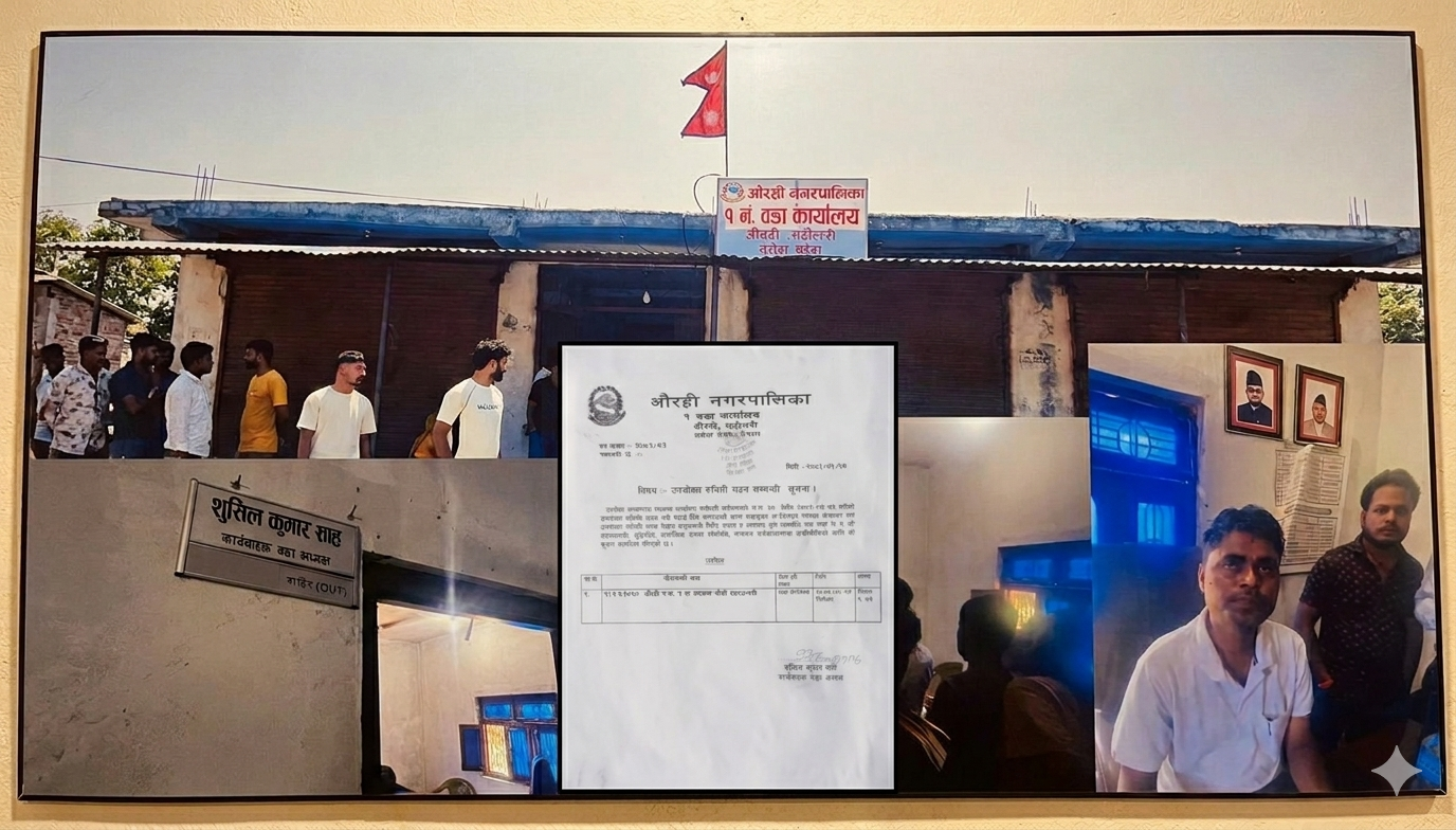 औरही–१ वडा कार्यालयमा दर्ता चिट्ठी गायब भएको आरोप,युवाहरूको विरोध