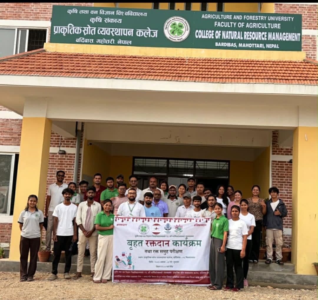 बर्दिबास:विश्वविद्यालय स्थापना दिवसको अवसरमा रक्तदान कार्यक्रम सम्पन्न