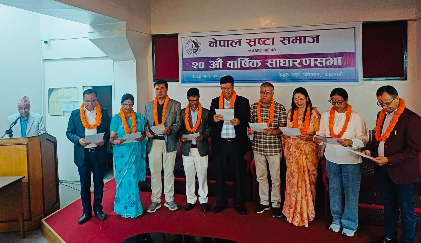 नेपाल स्रष्टा समाजको नयाँ नेतृत्वमा श्रीओम श्रेष्ठ ‘रोदन’