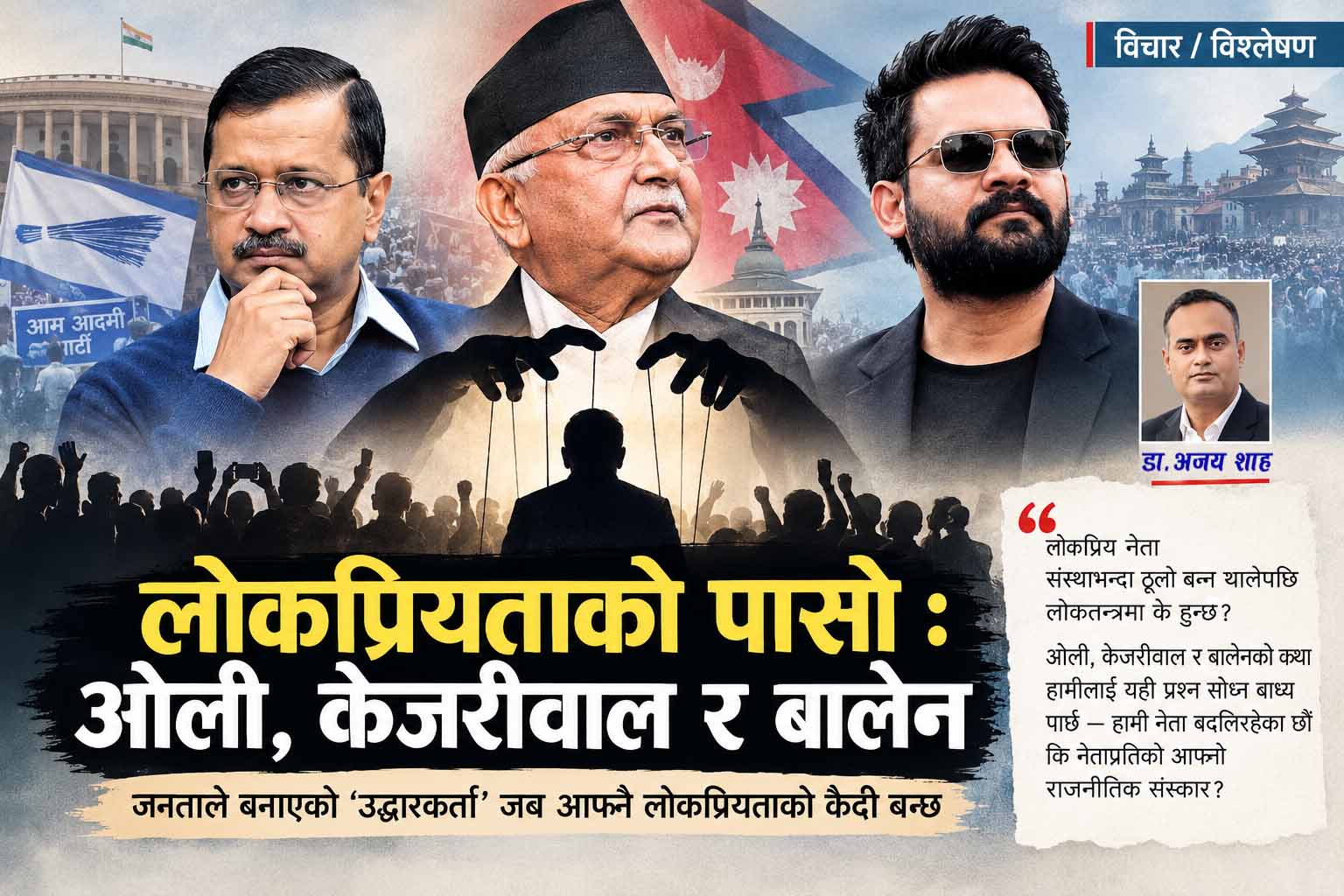 लोकप्रियताको पासो : ओली, केजरीवाल र बालेन