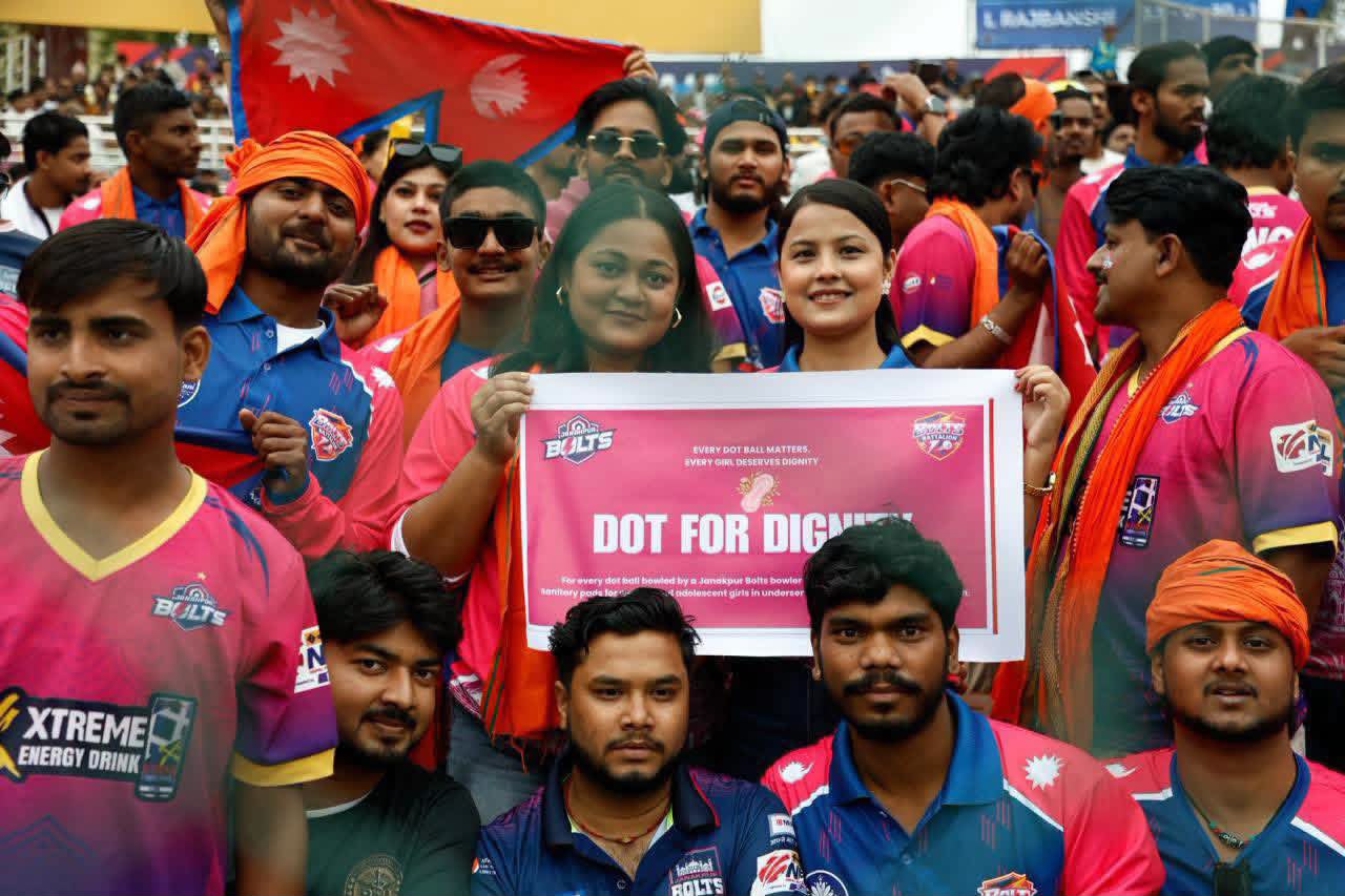 जनकपुर बोल्ट्सको प्रत्येक डट बलमा ग्रामीण क्षेत्रका किशोरी तथा महिलालाई सेनेटरी प्याड,‘डट फर डिग्निटी’अभियान घोषणा
